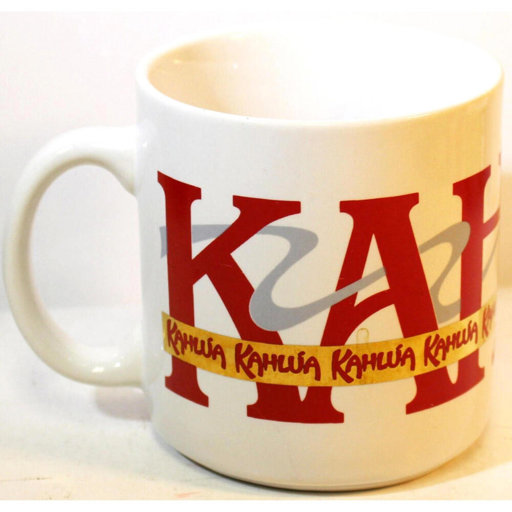 Kahlua liqueur RUM red and white with gold band 8 ounce Coffee Tea mug cup